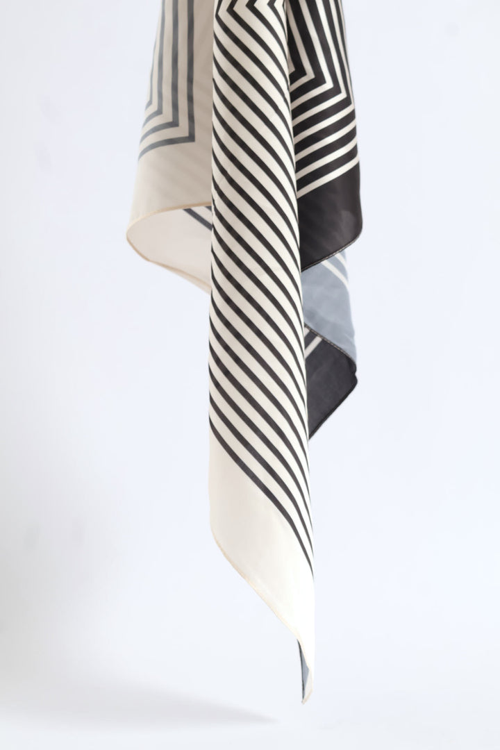 Silk Touch Triangle Lines Scarf - Camel