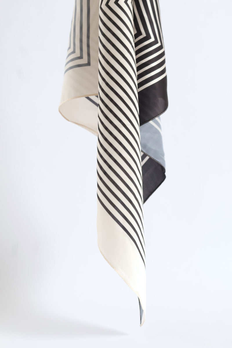 Silk Touch Triangle Lines Scarf - Camel