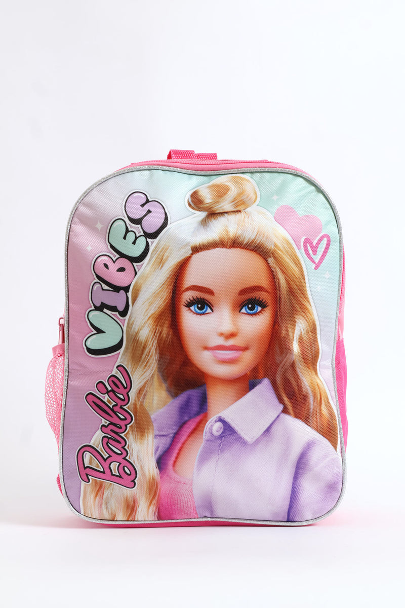 Pre-Girls Barbie Double Sided Backpack - Pink