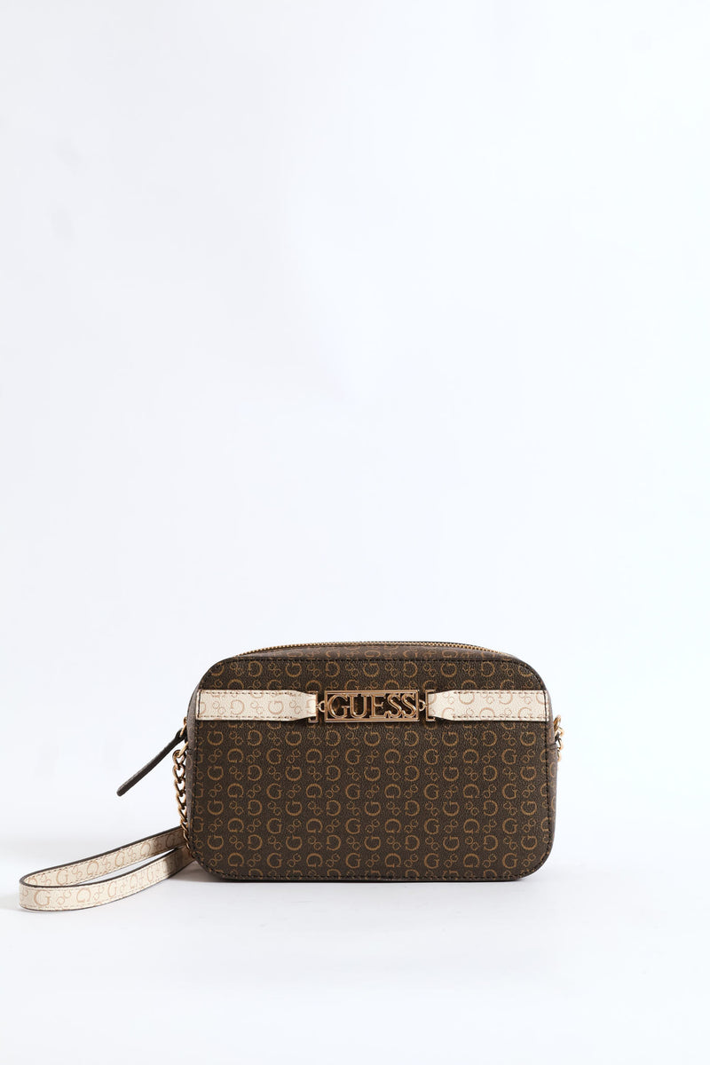 Perrez Mini Crossbody Top Zip Purse - Brown