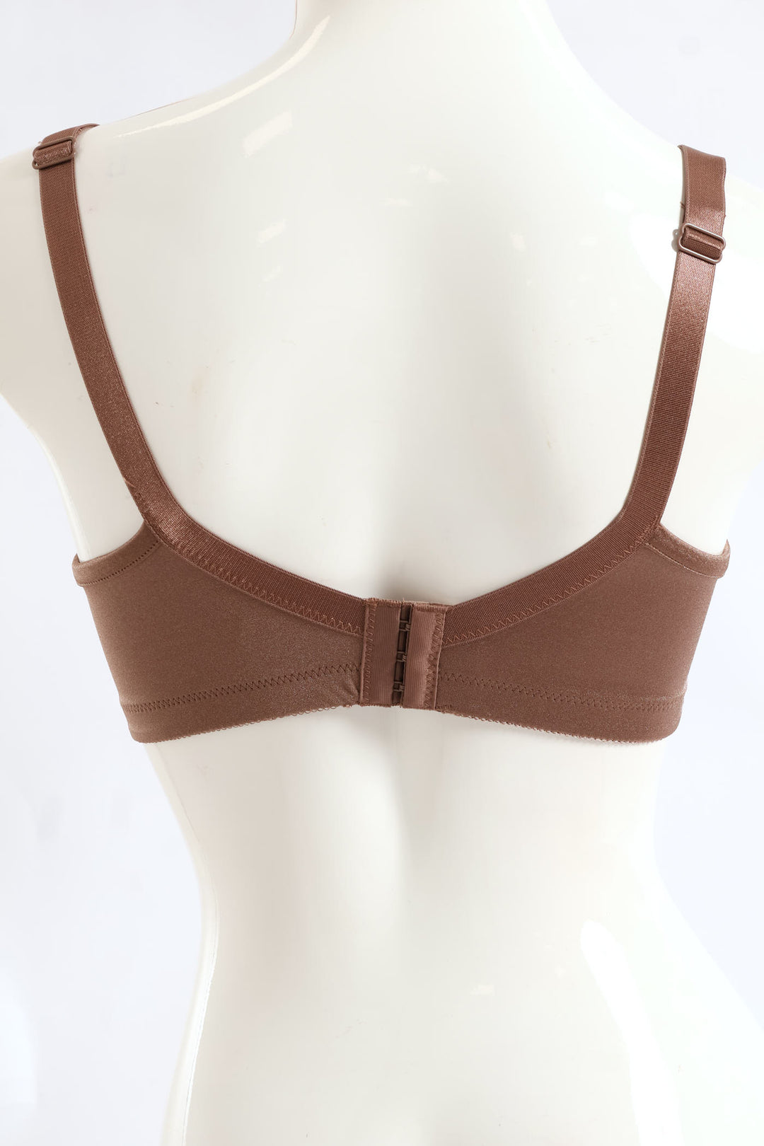 2 Pack Shiny Non-Padded Panel Cup Bra - Mocha/Black