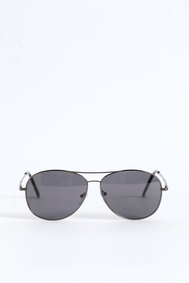 Metal Aviator Sunglasses - Black