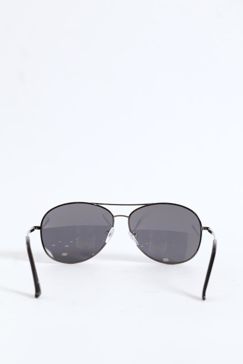 Metal Aviator Sunglasses - Black