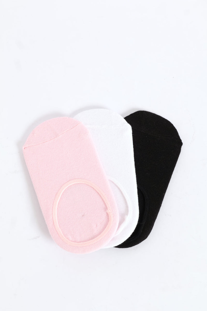 Pre-Girls 3 Pack Plain Secret Socks - Multi