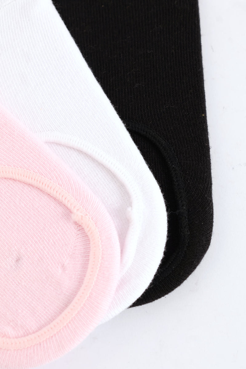 Pre-Girls 3 Pack Plain Secret Socks - Multi