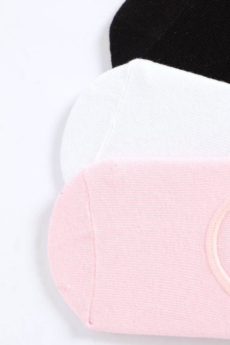 Pre-Girls 3 Pack Plain Secret Socks - Multi