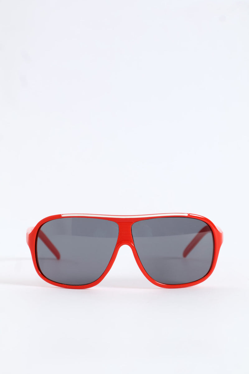 Pre-Boys Sports Style Sunglasses - Red