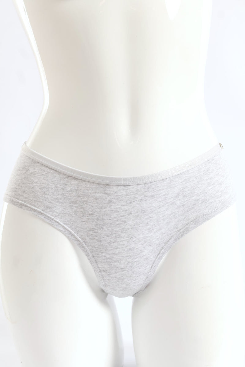 3 Pack Pointelle Boyleg Panties - Black/Grey Melange/White