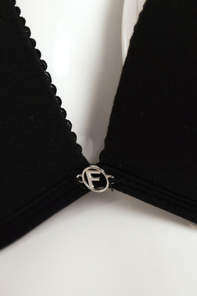 2 Pack Non Wired Pointelle Bra - Black/Grey Melange