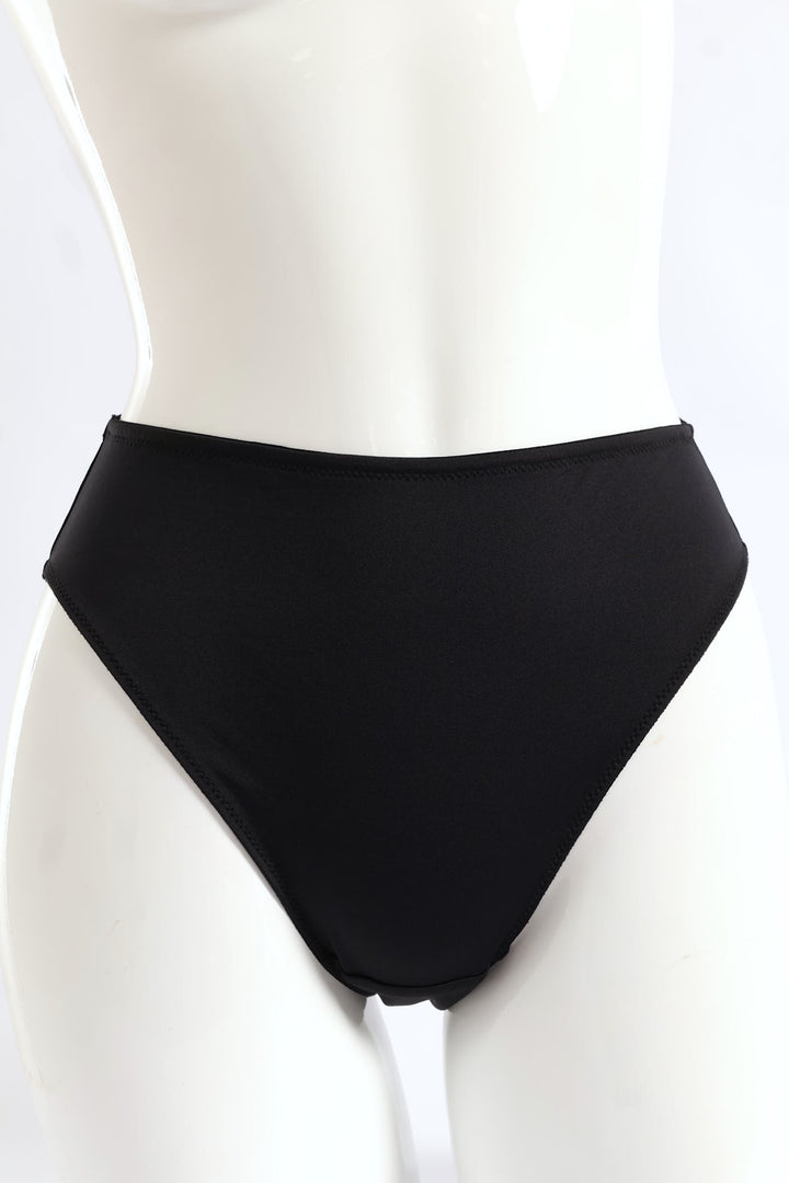 2 Pack Hi-Cut Panties - Mocha/Black