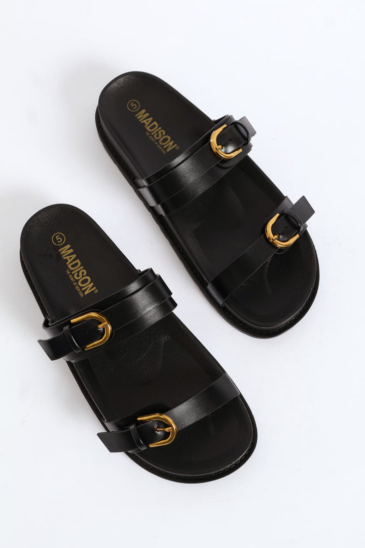 Double Buckle Sandal - Black