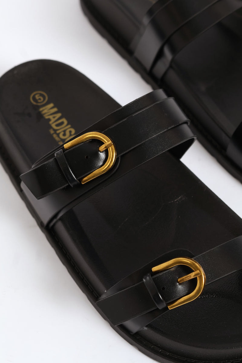 Double Buckle Sandal - Black