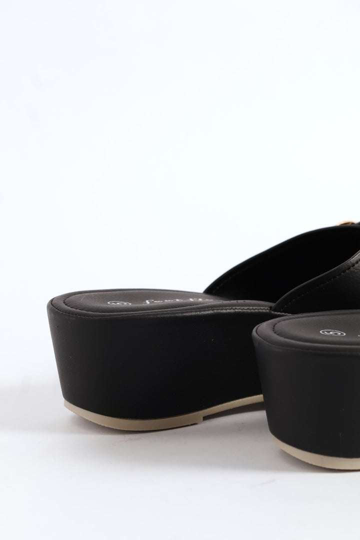 Double Buckle Sandal - Black