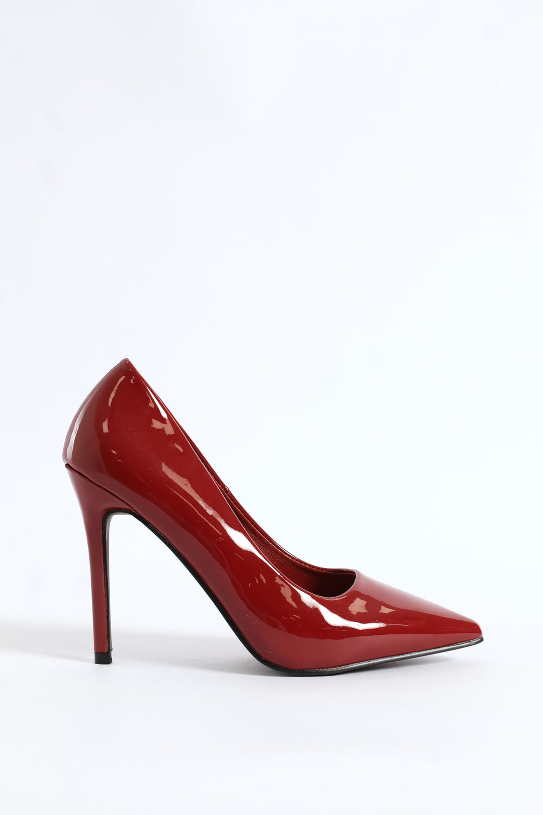 Pointy Patent Heel - Dark Red