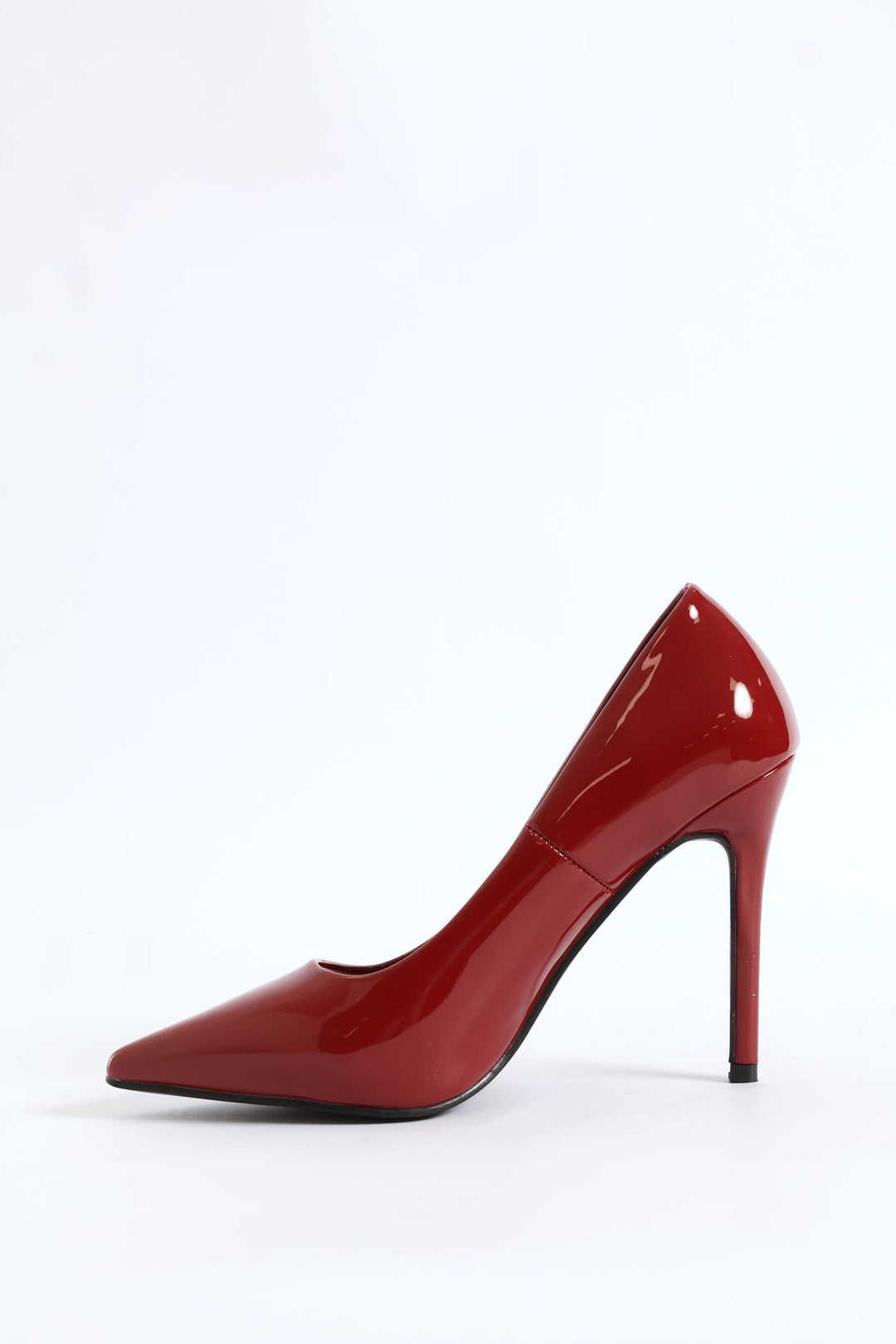 Pointy Patent Heel - Dark Red