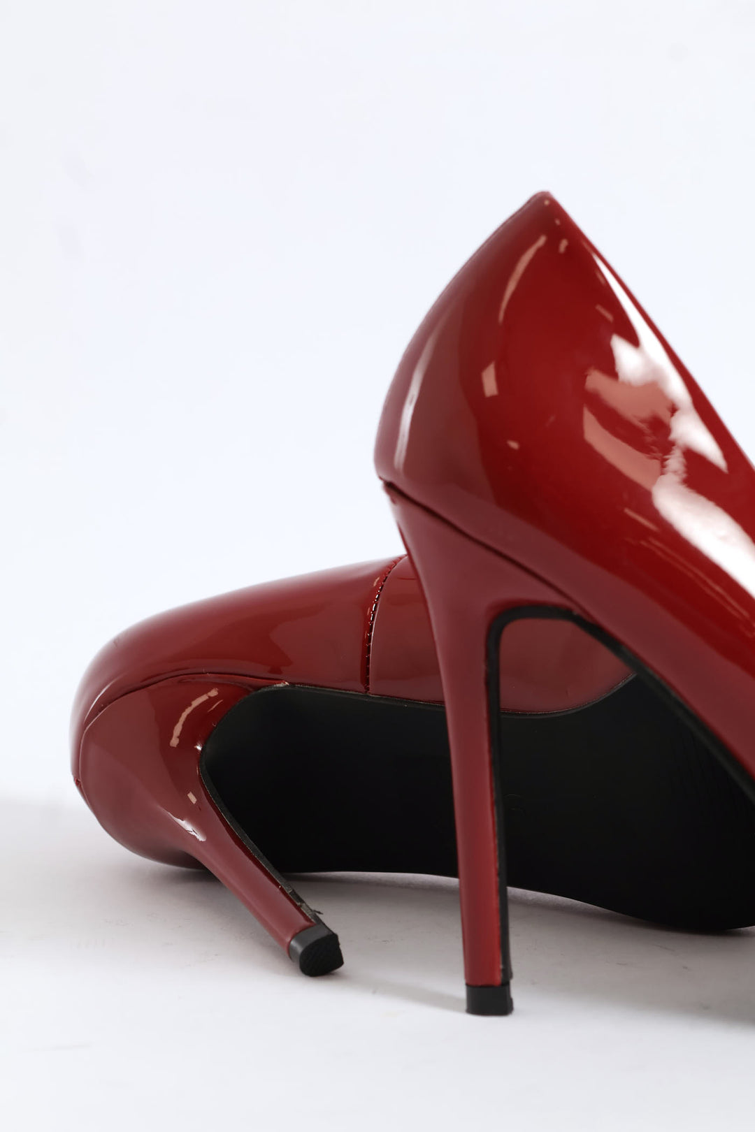 Pointy Patent Heel - Dark Red