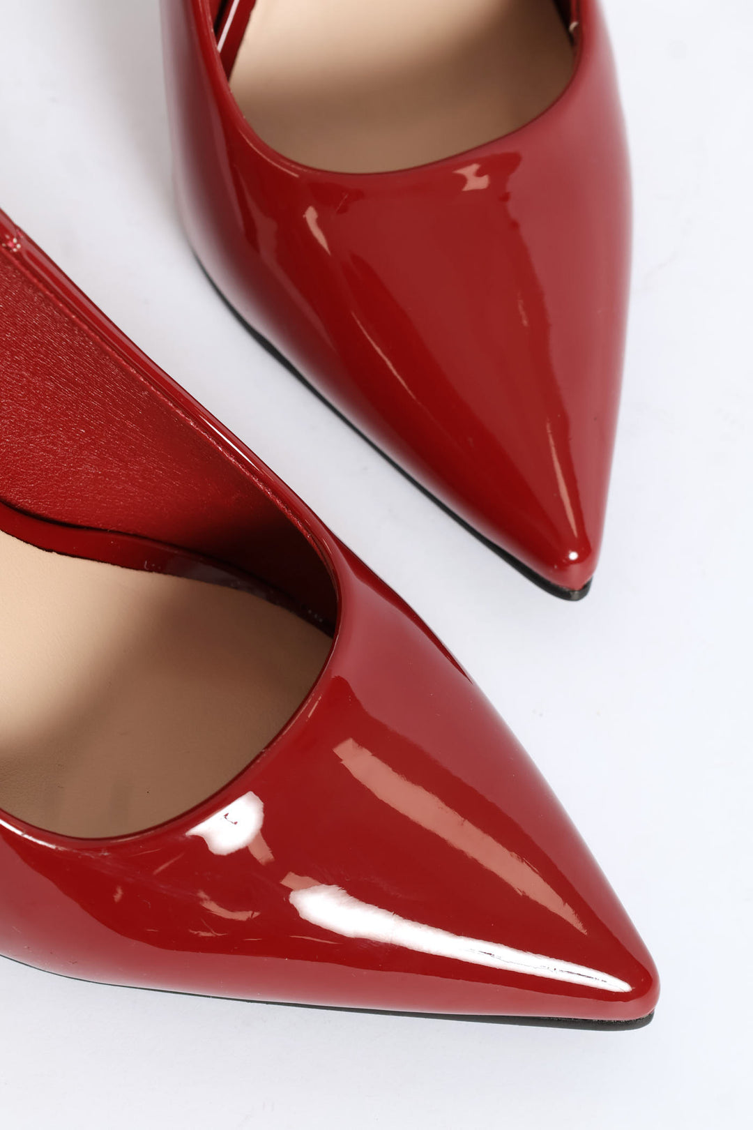 Pointy Patent Heel - Dark Red
