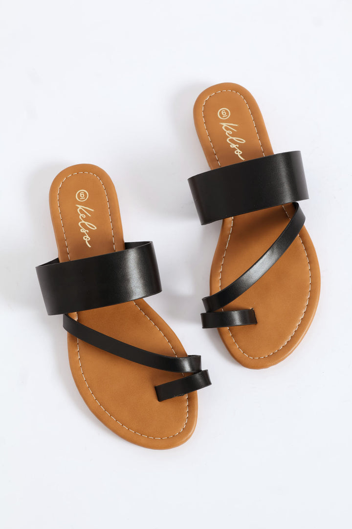 Crosstrap Toe Post Sandal - Black