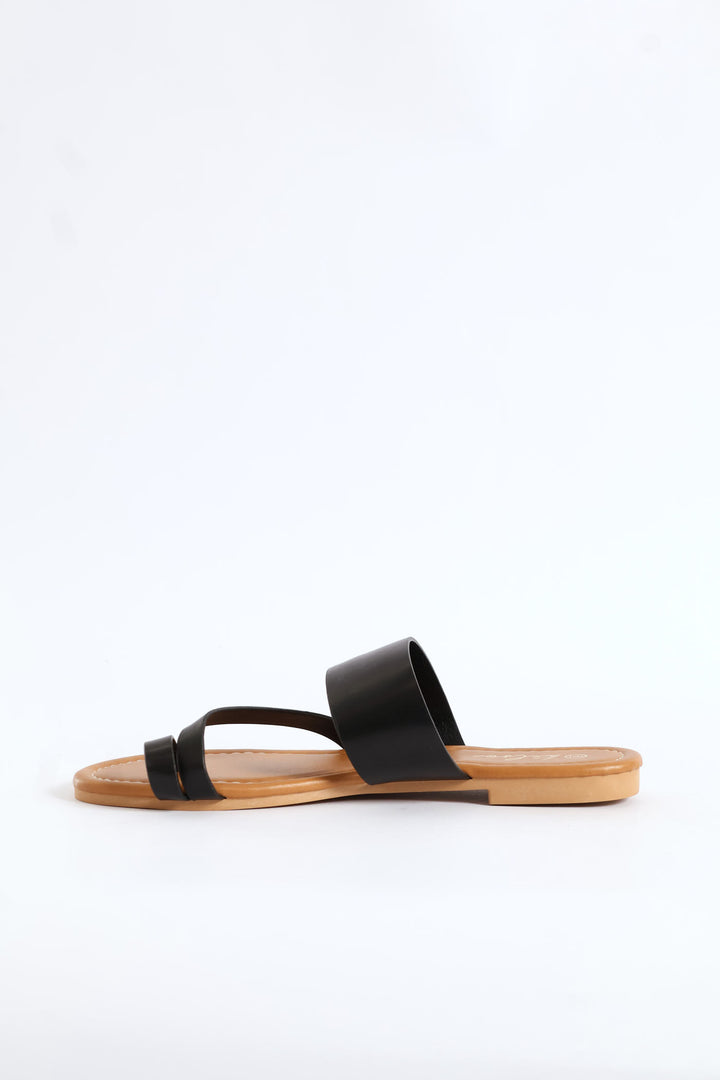 Crosstrap Toe Post Sandal - Black