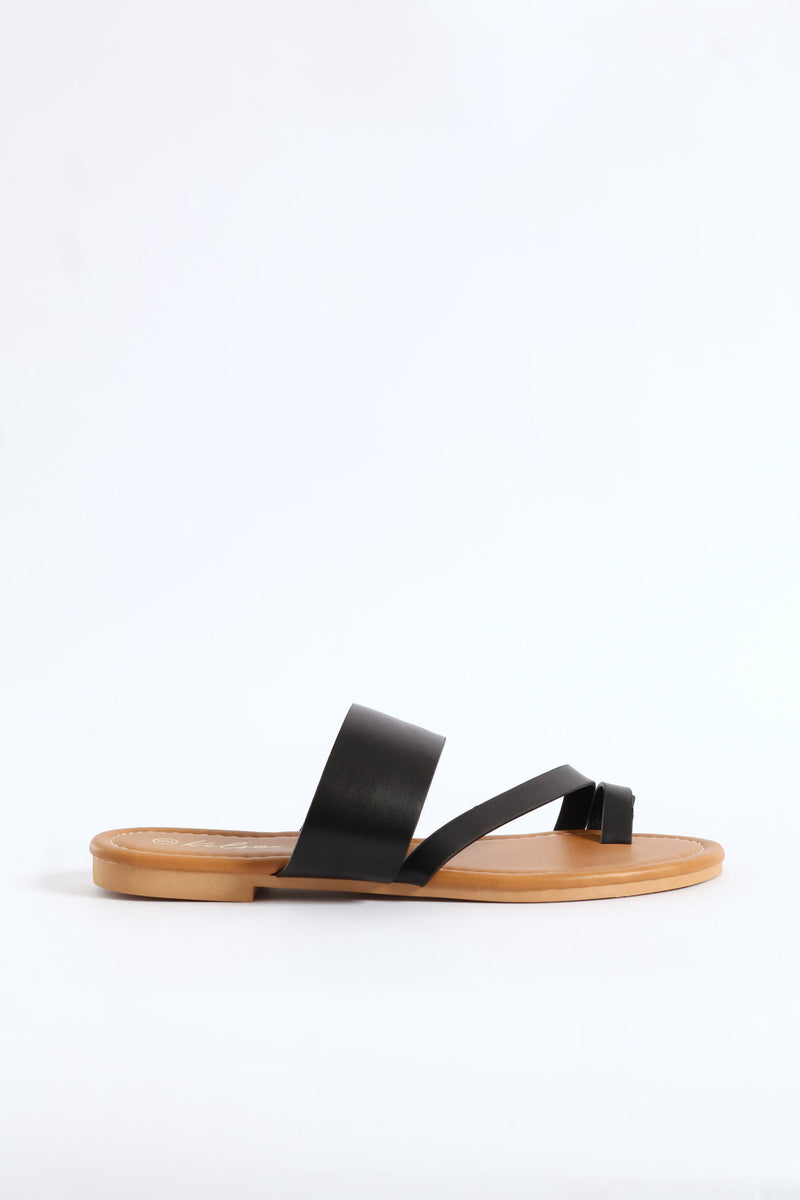 Crosstrap Toe Post Sandal - Black