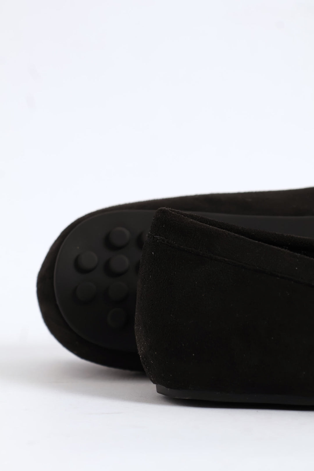 Microfibre Suede Penny Moccasin - Black