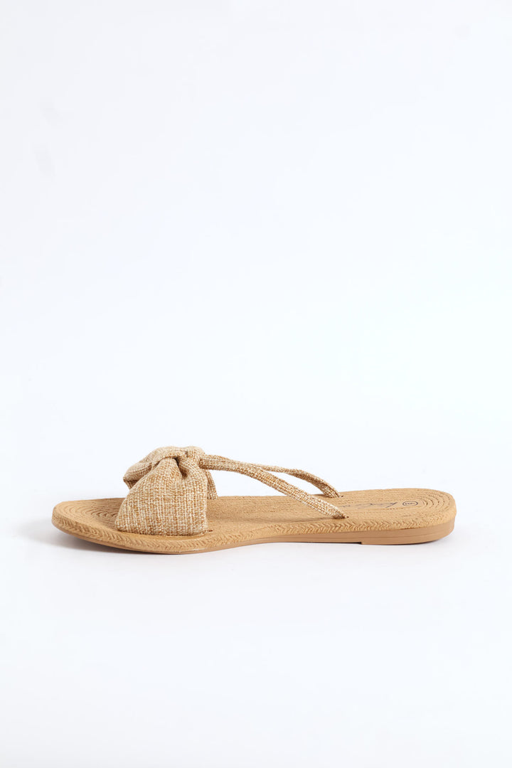 Bow Detail Sandal - Natural