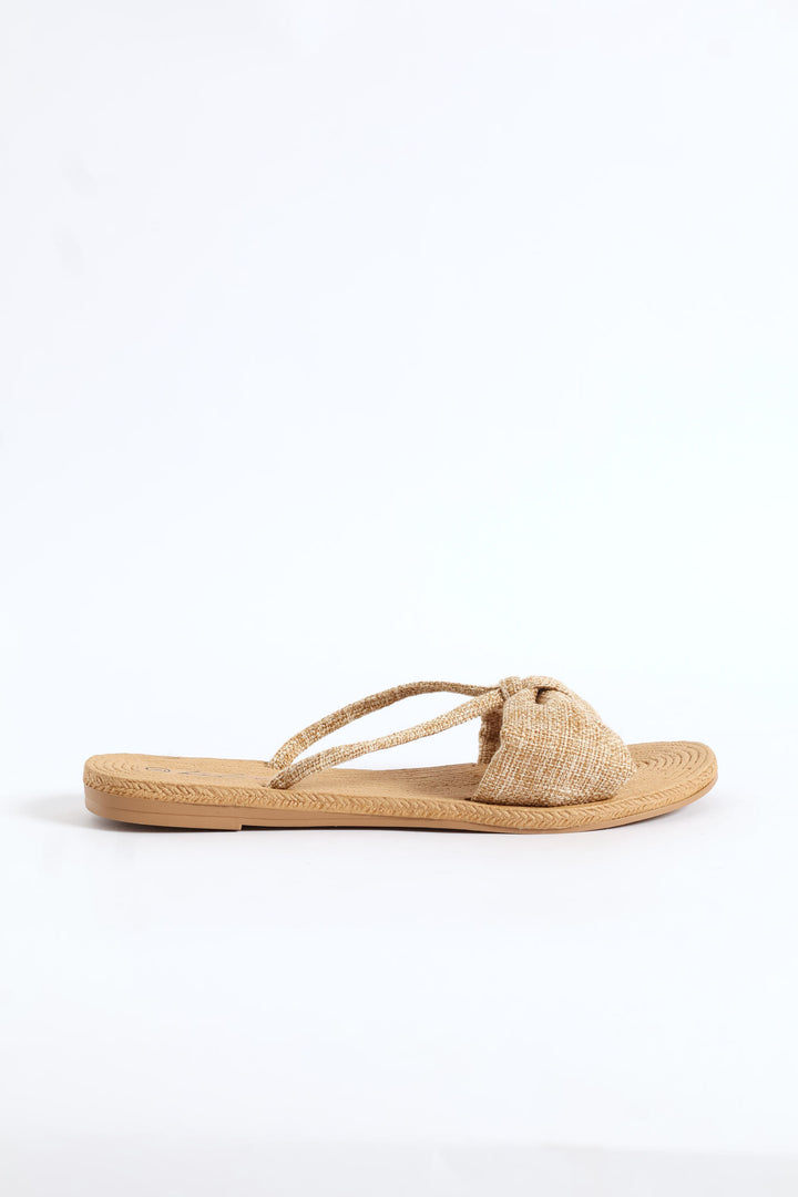 Bow Detail Sandal - Natural
