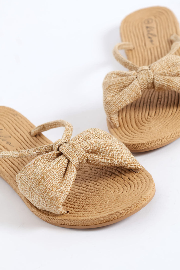 Bow Detail Sandal - Natural