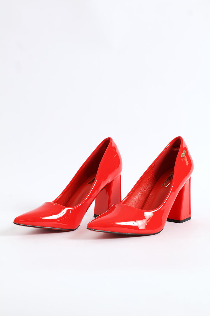 Block Heel - Red