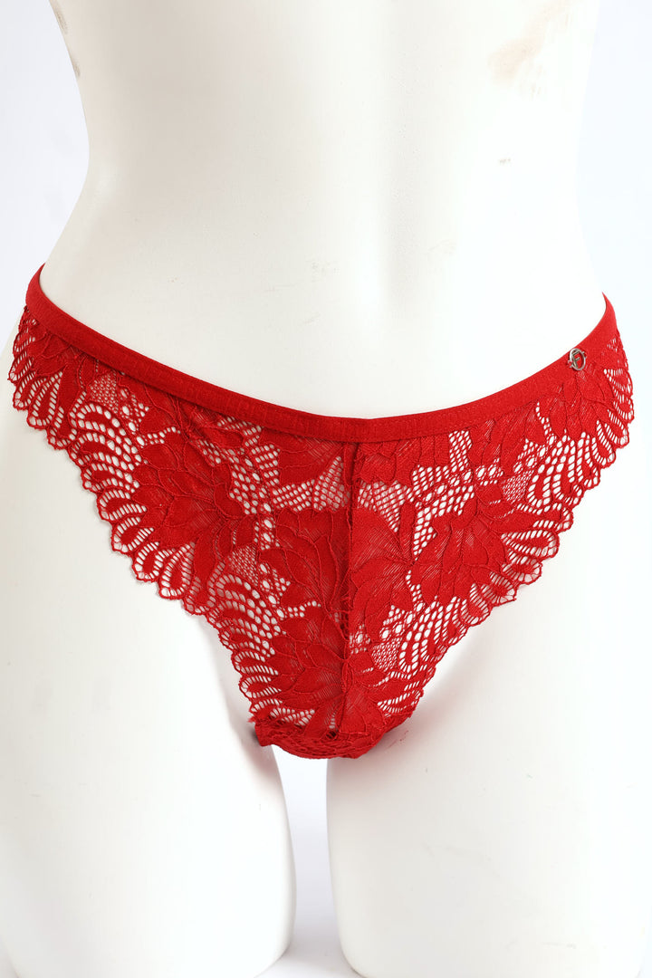 3 Pack Tanga Panties - Red/Black