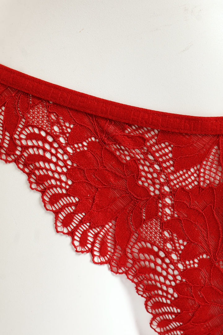 3 Pack Tanga Panties - Red/Black