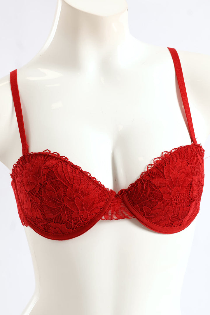 2 Pack Galloon Lace Multiway Bra - Red/Black