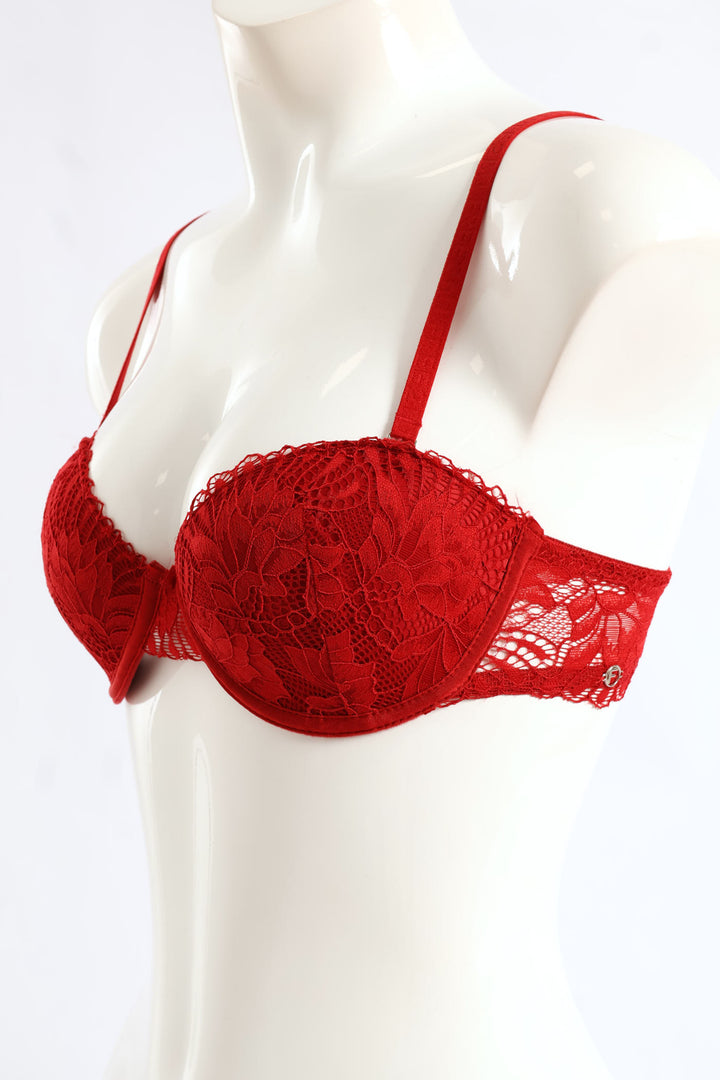 2 Pack Galloon Lace Multiway Bra - Red/Black