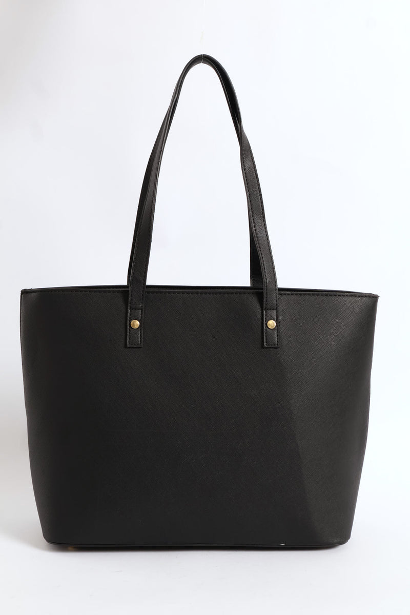 Gold Stud Shopper - Black
