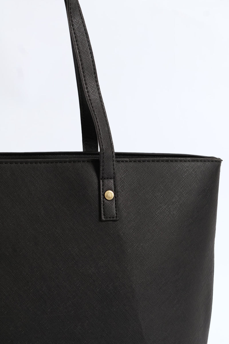 Gold Stud Shopper - Black