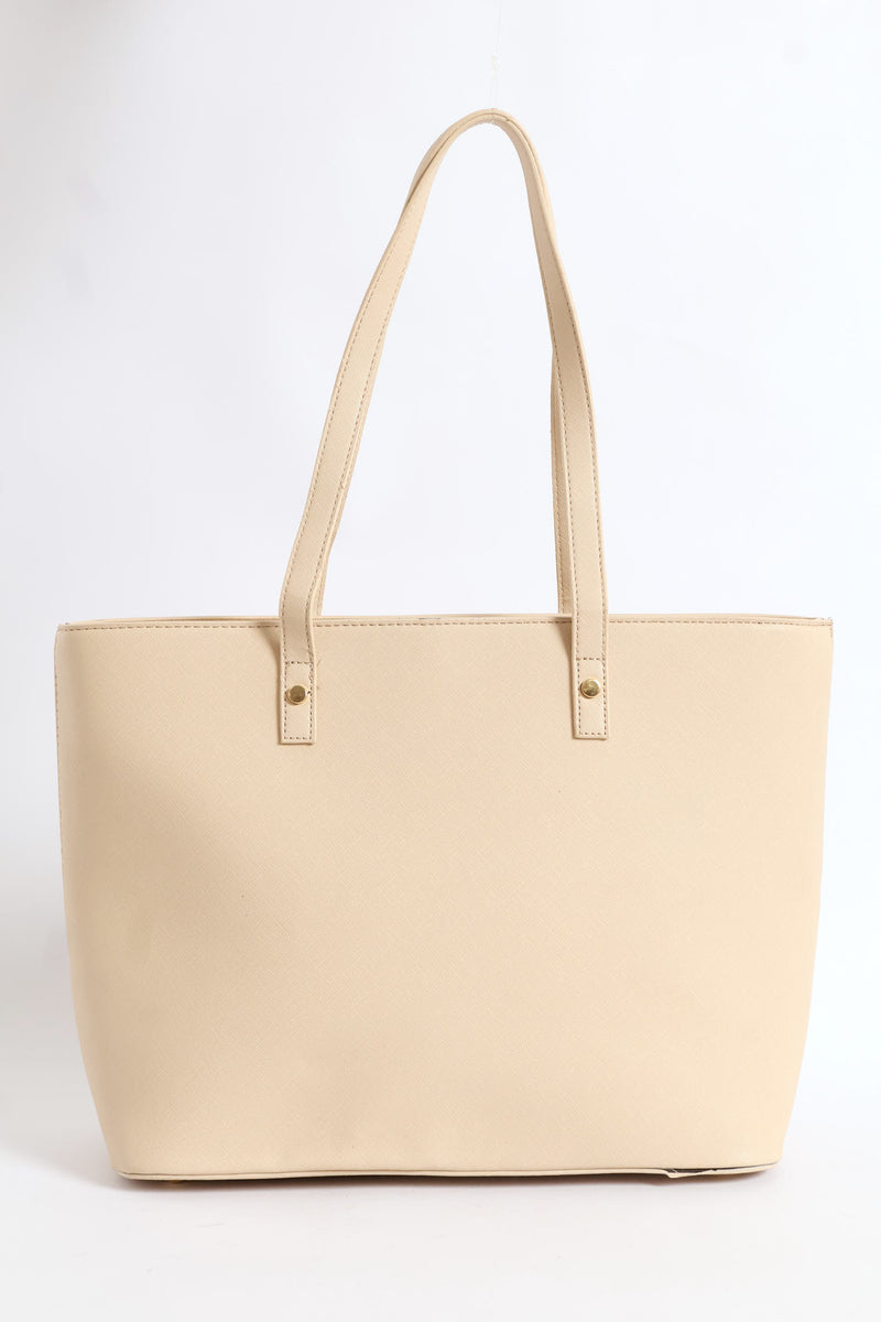 Gold Stud Shopper - Stone