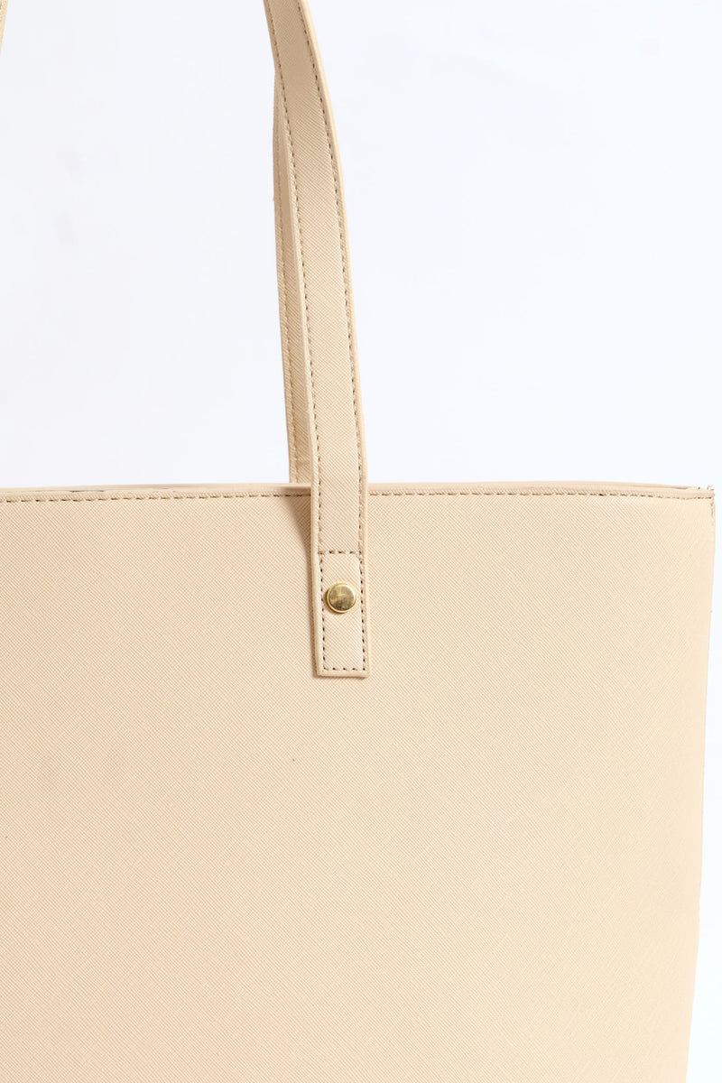 Gold Stud Shopper - Stone