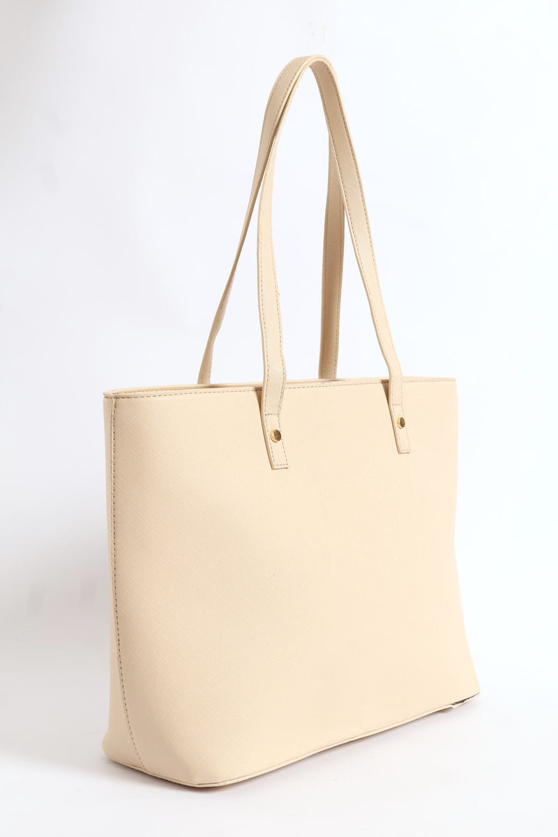 Gold Stud Shopper - Stone