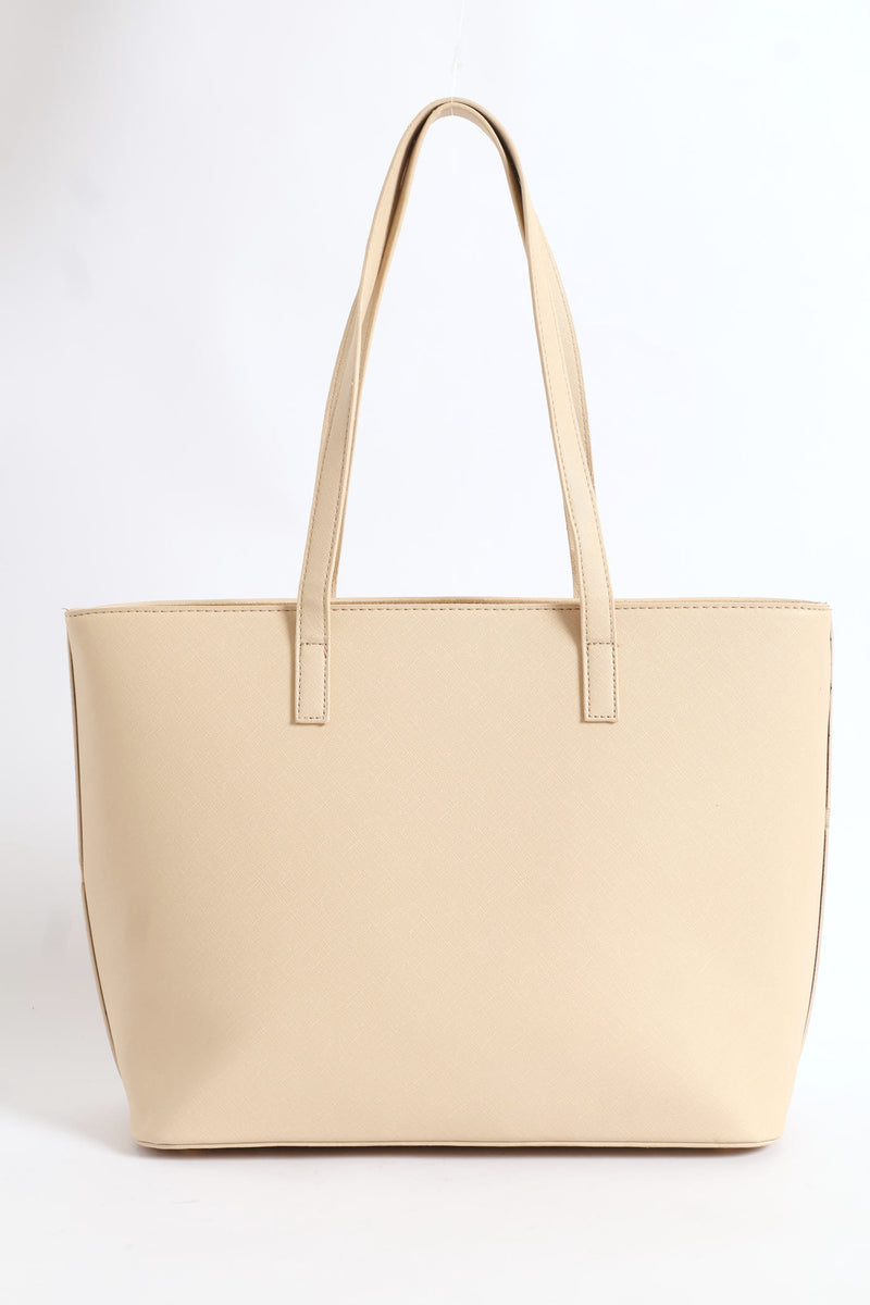 Gold Stud Shopper - Stone
