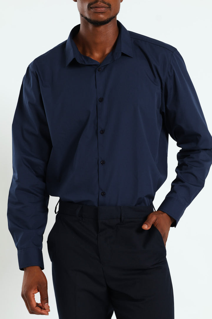 Easy Care Long Sleeve Shirt - Navy