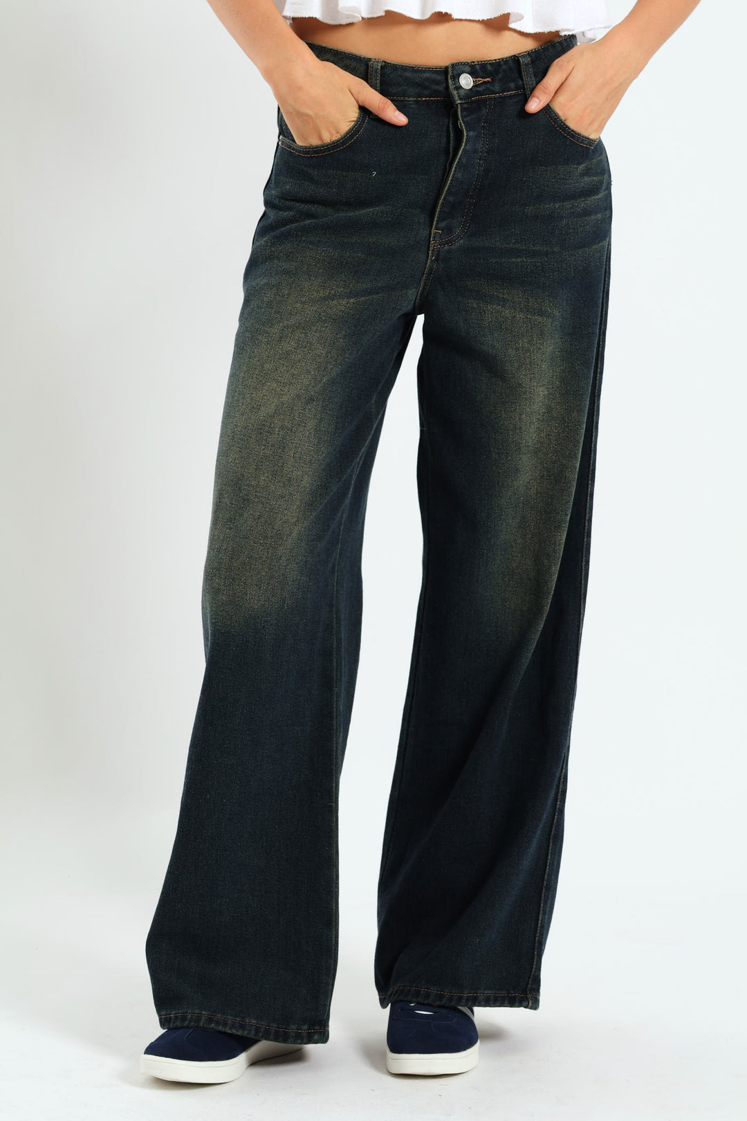 Regular Rise Baggy Jean - Ink/Green