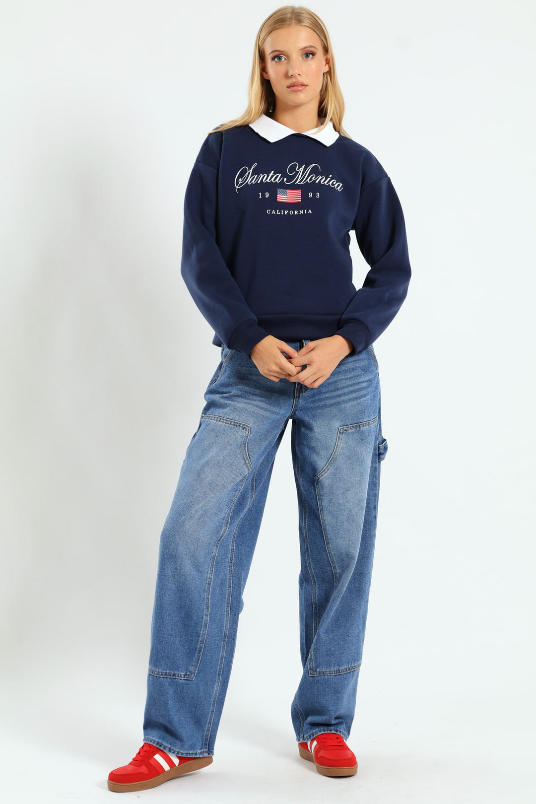 Destination Collar Sweater - Navy