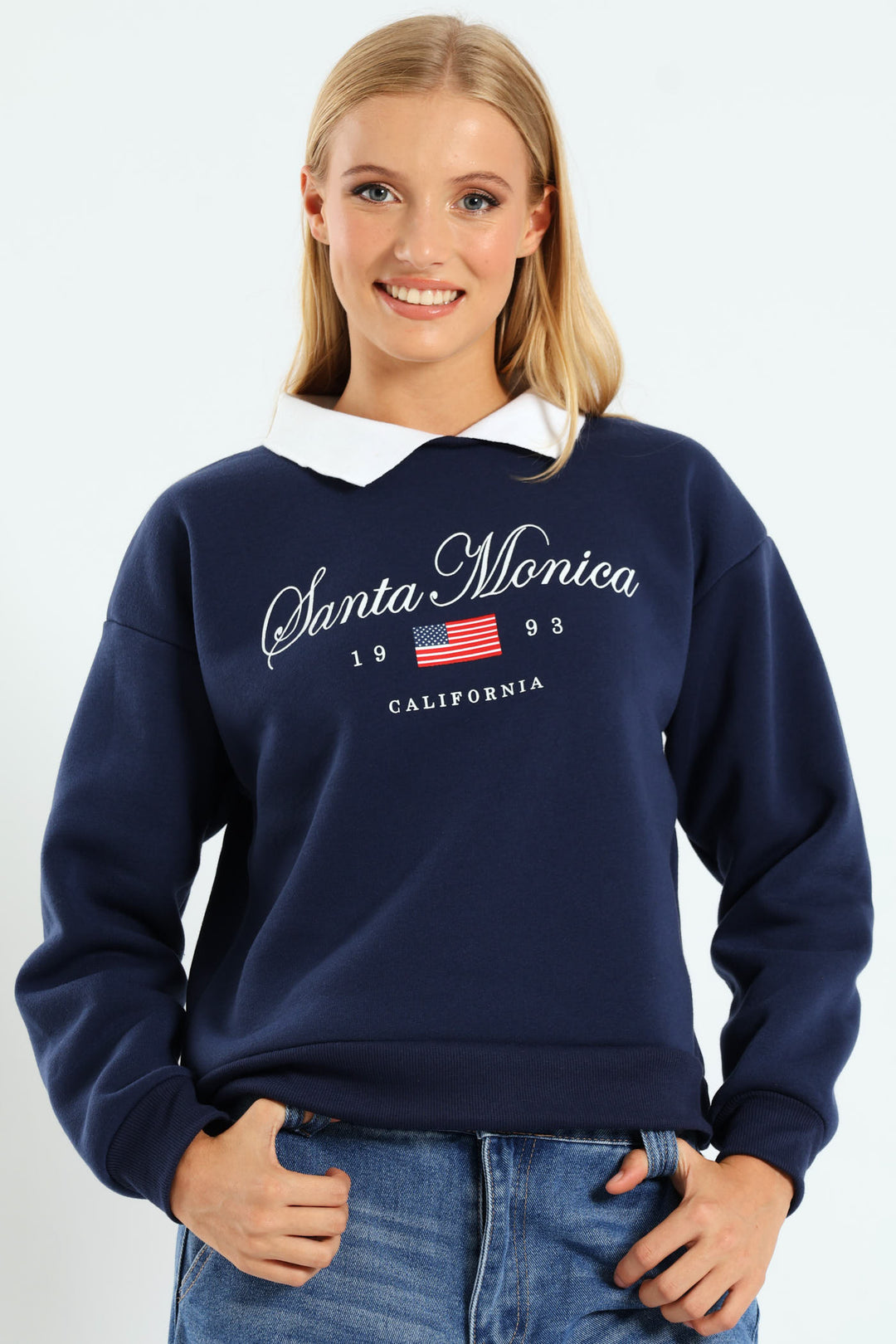 Destination Collar Sweater - Navy