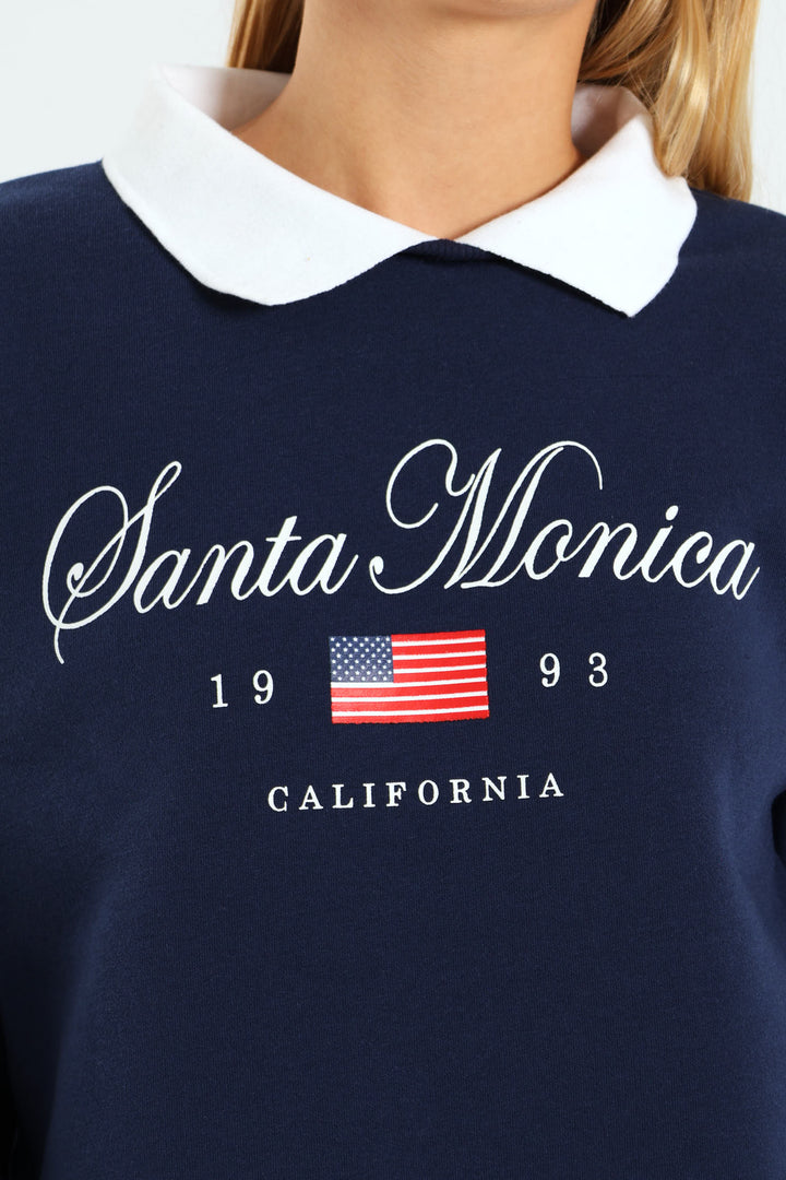 Destination Collar Sweater - Navy