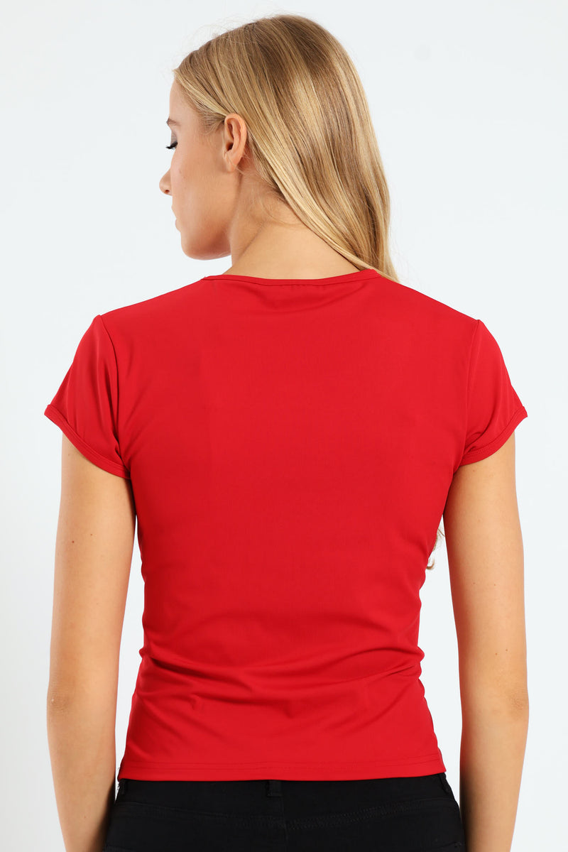 Skin Tight Basic Tee - Red