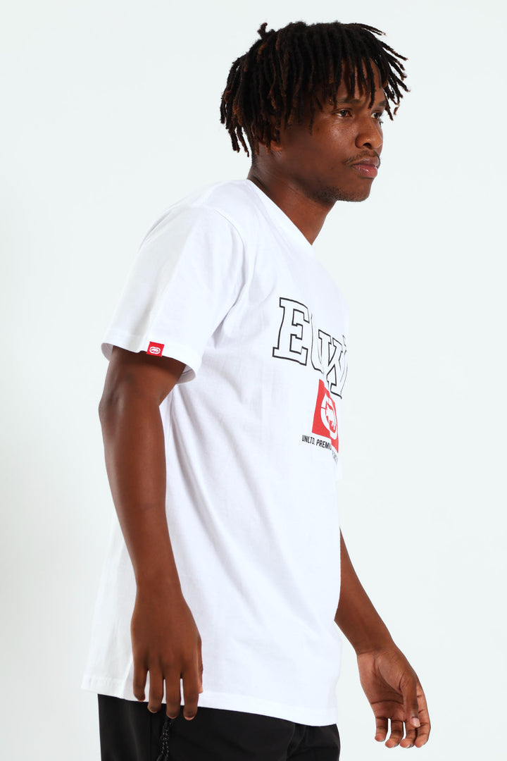 Box Script Tee - White