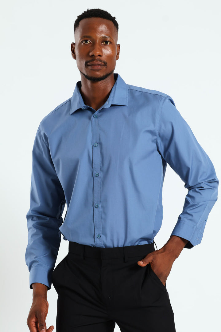 Easy Care Shirt - Mid Blue