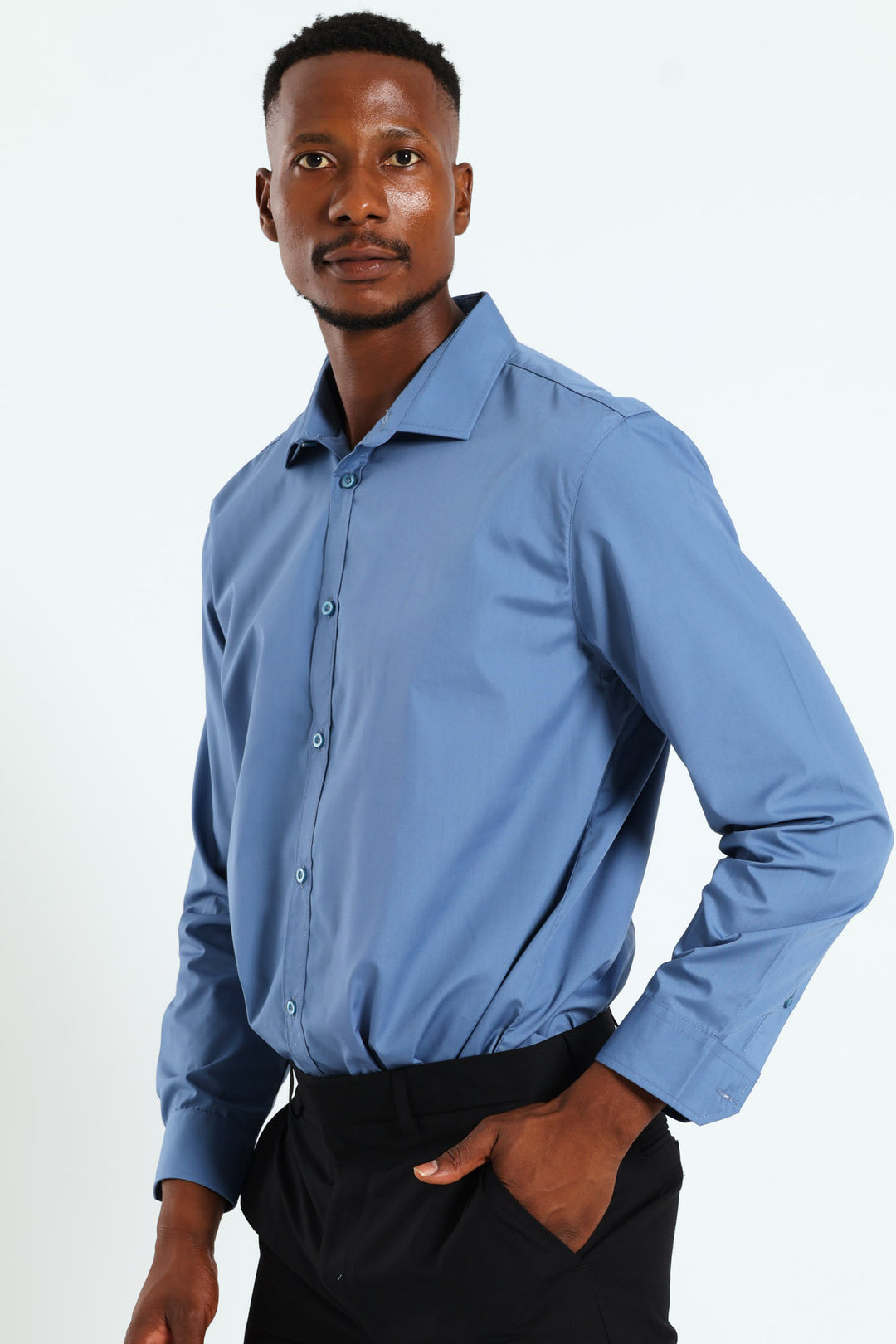 Easy Care Shirt - Mid Blue