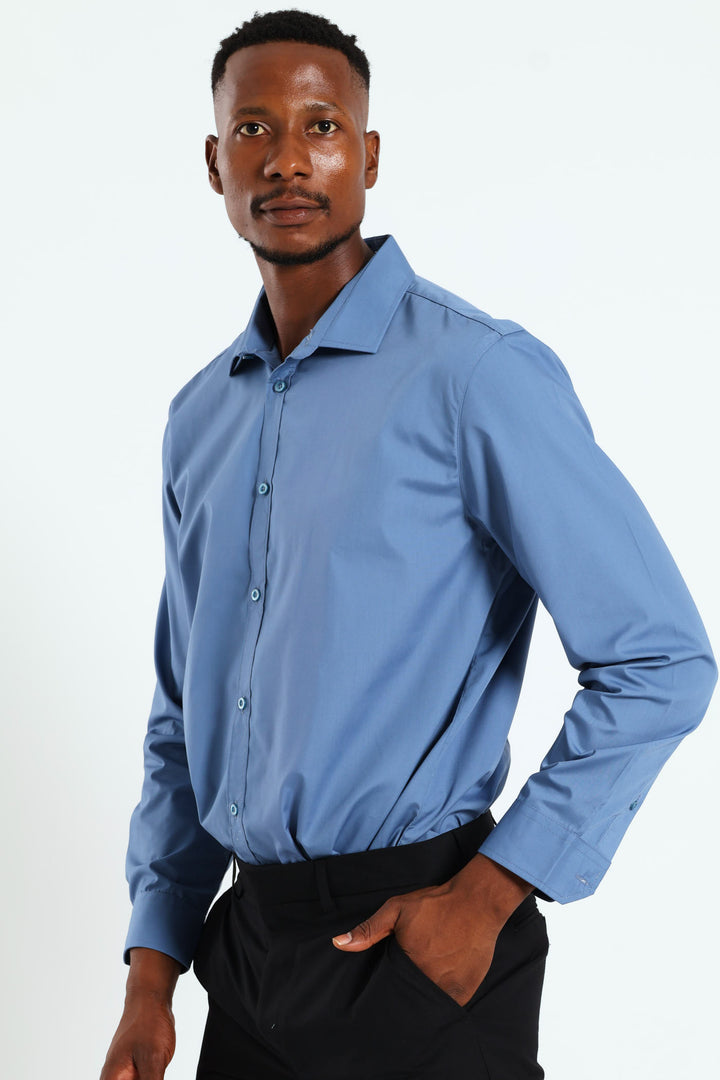 Easy Care Shirt - Mid Blue