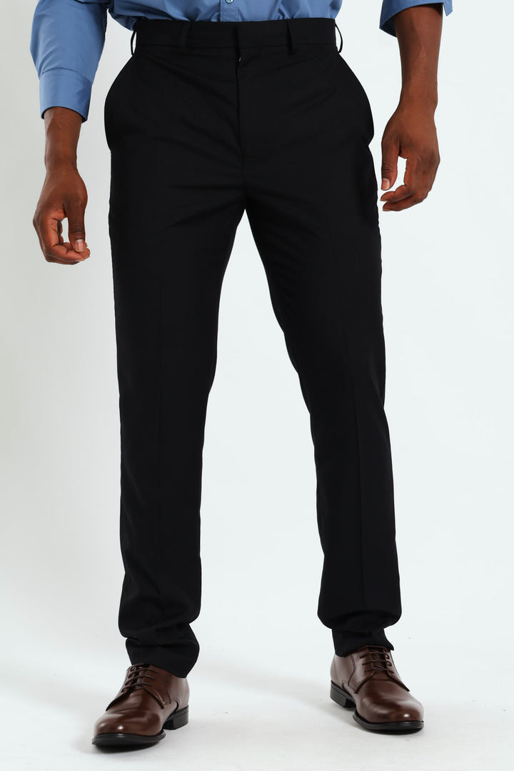 Slim Basic Smart Trousers - Black
